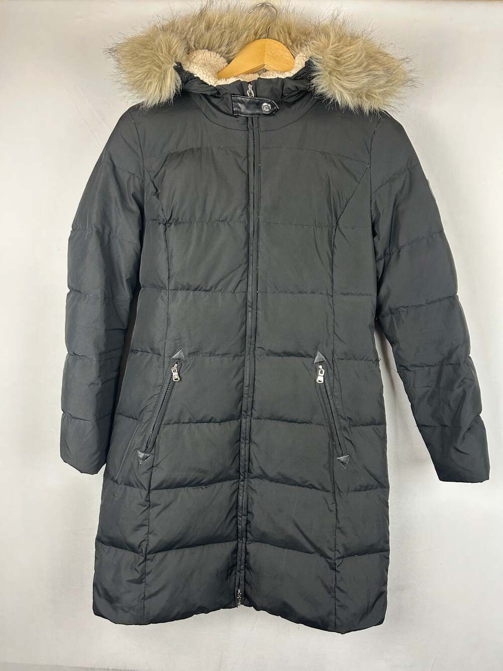 Lauren Ralph Lauren Down Puffer Parka Jacket Hooded Black 24482 Women's Size XS